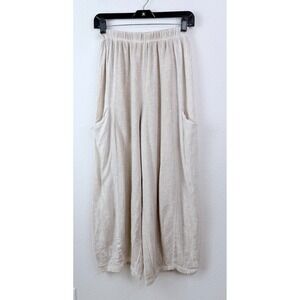 Marisma Linen Wide Leg Pants One Size Neutral Loose Fit Made in Italy Lagenlook